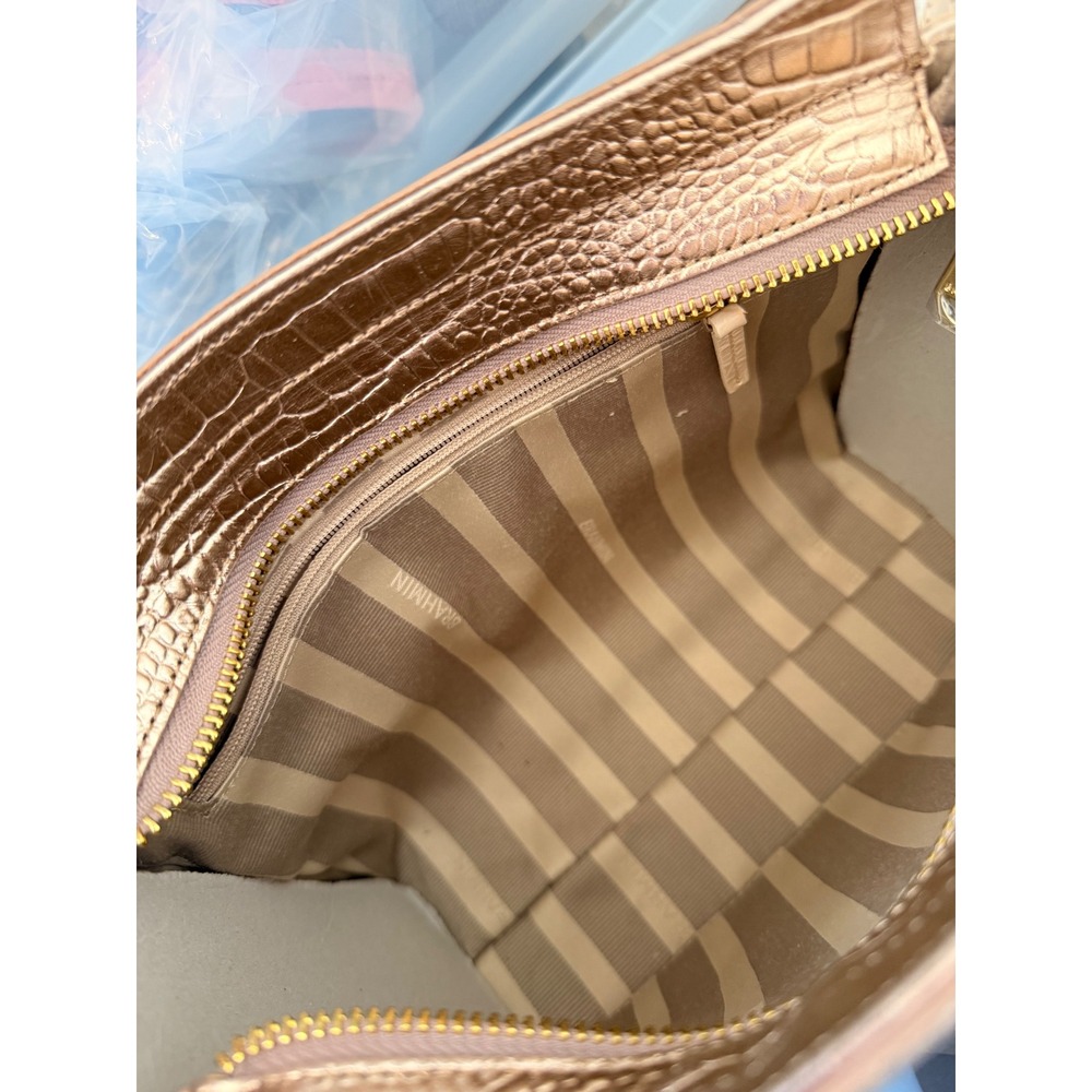 Brahmin Carrie Crossbody Bag Sunglow Dakota Snakeskin Croc Leather N67106000381 - Picture 12 of 15
